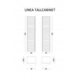 Пенал Linea белый+хром без ножек_Комплект