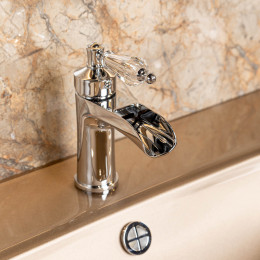 Смеситель для раковины Vogue хром с прозрачным Swarovski