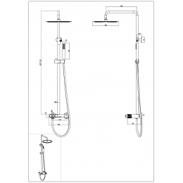 Душевая стойка c ручкой TOUCH, STICK Nikel Brush