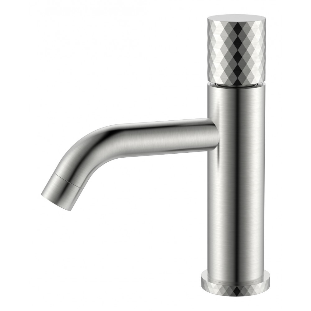 Смеситель STICK для умыв. низ. Nikel Brush низкий с ручкой DIAMOND