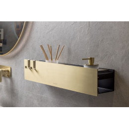 Полка настенная 60см Matt Gold + 2 крючка