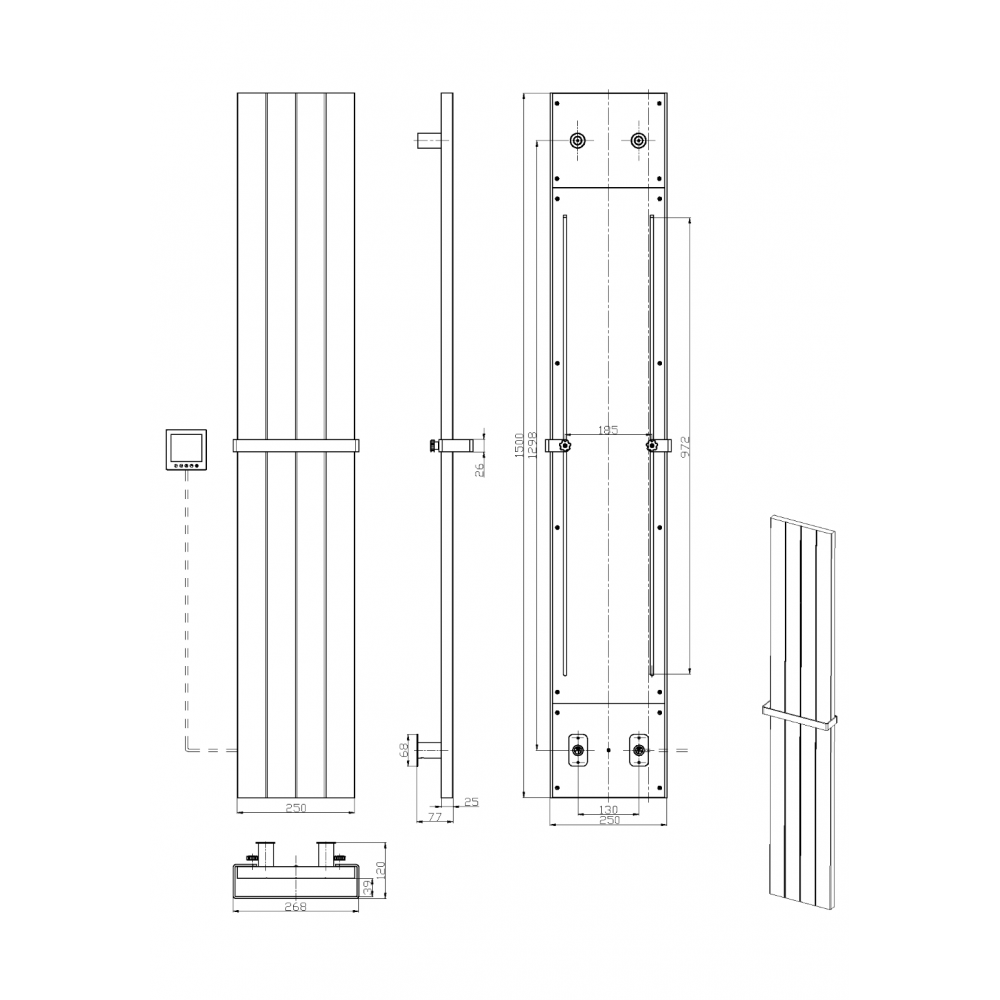 Полотенцесушитель электрический SHINE GUN METAL