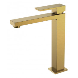 Смеситель для умывальника высокий Qubic Bronze