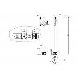 Смеситель напольный SPECTRE черный