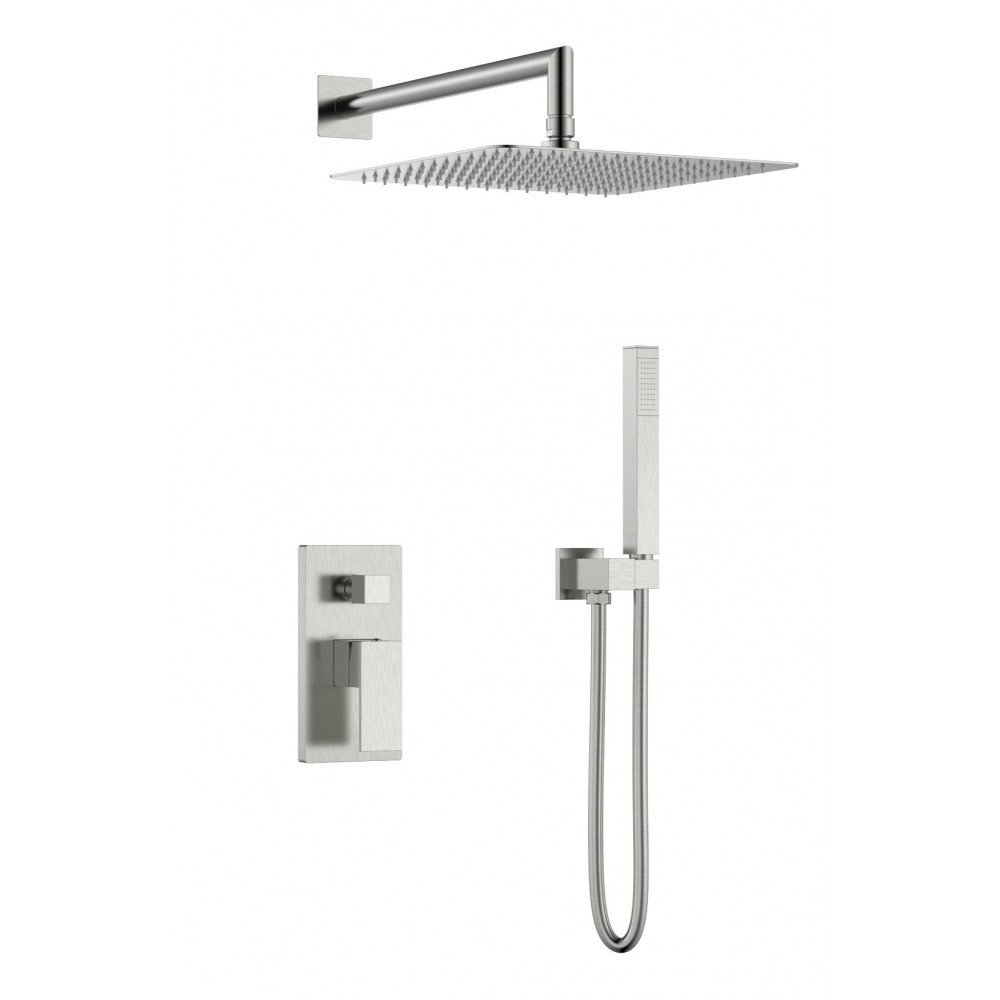 Смеситель встроенный для душа QUBIC Brushed Nickel