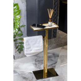 Стойка напольная с полкой и полотенцедержателем GOLD