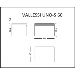 Ящик под столешницу 60см DARK OAK VALLESSI UNO-S