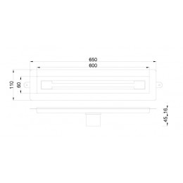 Душевой лоток B&T INFINITY 60см, нерж.сталь МАТ. ЗОЛОТО