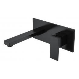 Смеситель для умывальника из стены Qubic Matt Black