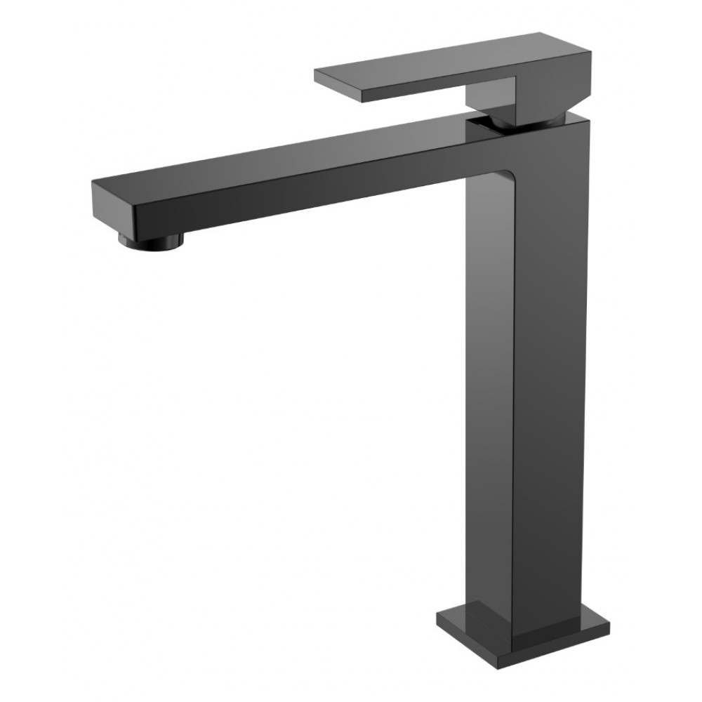 Смеситель для умывальника высокий Qubic Shine Gun Metal