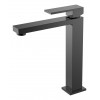 Смеситель для умывальника высокий Qubic Shine Gun Metal