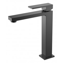 Смеситель для умывальника высокий Qubic Shine Gun Metal