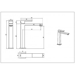 Смеситель для умывальника высокий Qubic Brushed Nickel