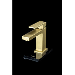Cмеситель для умывальника Qubic Matt Gold