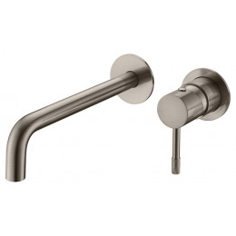 Смеситель для умывальника из стены, Uno. Nickel Brush