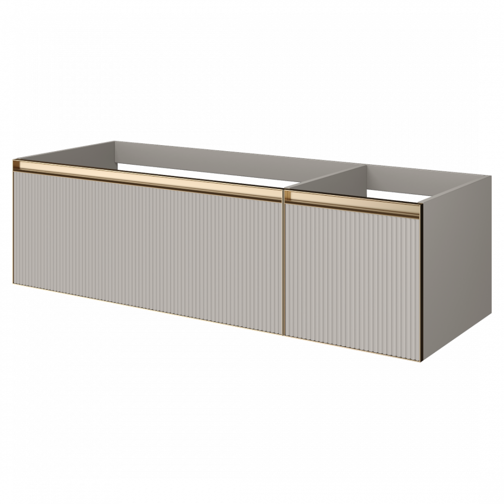 QUATRO 2 140см (100+40) тумба рифл CASHMERE FUGA профиль MATT GOLD