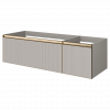QUATRO 2 140см (100+40) тумба рифл CASHMERE FUGA профиль MATT GOLD