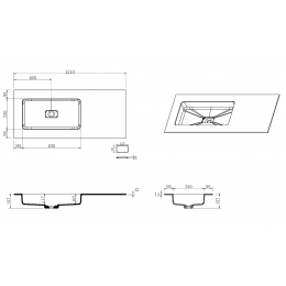 QUATRO 120 раковина-моноблок ANTHRACITE (раковина слева)
