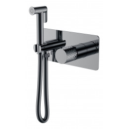 Смеситель гигиенический STICK Shine Gun Metal c ручкой DIAMOND