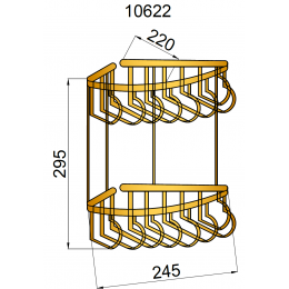 Угловая полка(металл), двойная MEDICI
