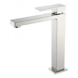 Смеситель для умывальника высокий Qubic Brushed Nickel