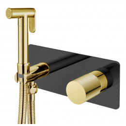 Смеситель гигиенический STICK BLACK TOUCH GOLD