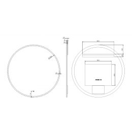 Зеркало круглое , мет. рама, подсв., сенсор, антизапотевание, D100cm, CROME