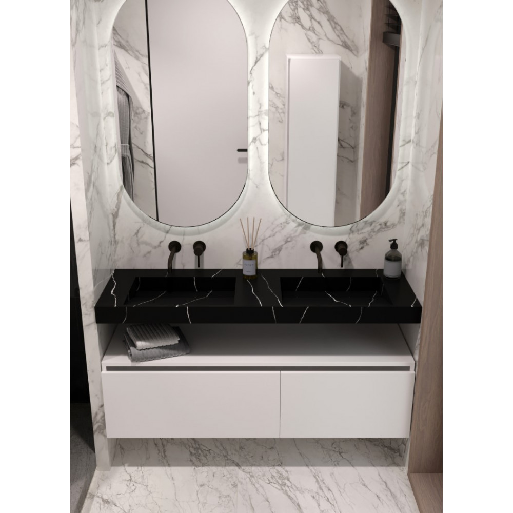 Столешница моноблок FLAT NERO MARQUINA (1410*452*80)