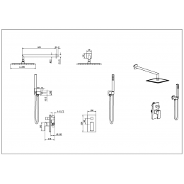 Смеситель встроенный для душа QUBIC Chrome