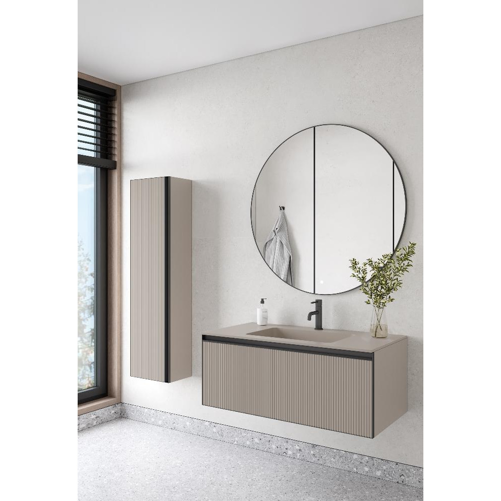 QUATRO 1 100CM тумба без раковины рифл DAPHNE профиль ANTHRACITE с подсветкой