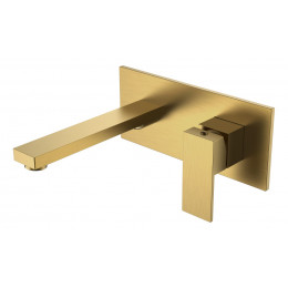 Смеситель для умывальника из стены Qubic Bronze