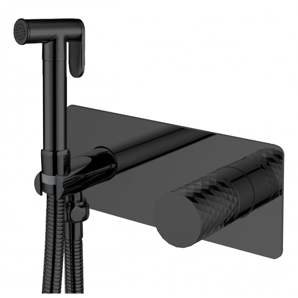 Смеситель гигиенический STICK DIAMOND Matt Black_Комплект
