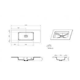 QUATRO 120 раковина-моноблок WHITE (асимметричная)