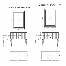 Тумба Canale 100 черная + Золото_Комплект