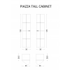 Пенал Piazza черный+хром без ножек_Комплект