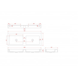 Столешница моноблок FLAT ST 120см (1204*452*100) двойной