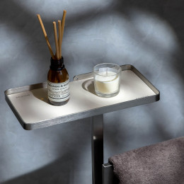 Стойка напольная с полкой и полотенцедержателем GUN METAL