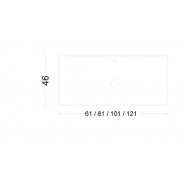 Столешница прямая черная 80 VALLESSI