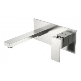Смеситель для умывальника из стены Qubic Brushed Nickel