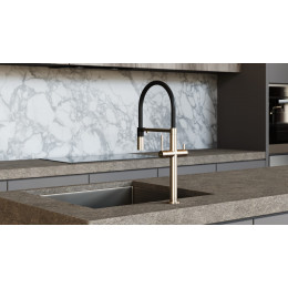 Смеситель для кухни UNO MATT GOLD c краном для питьевой воды