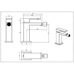 Смеситель для биде Qubic Shine Gold