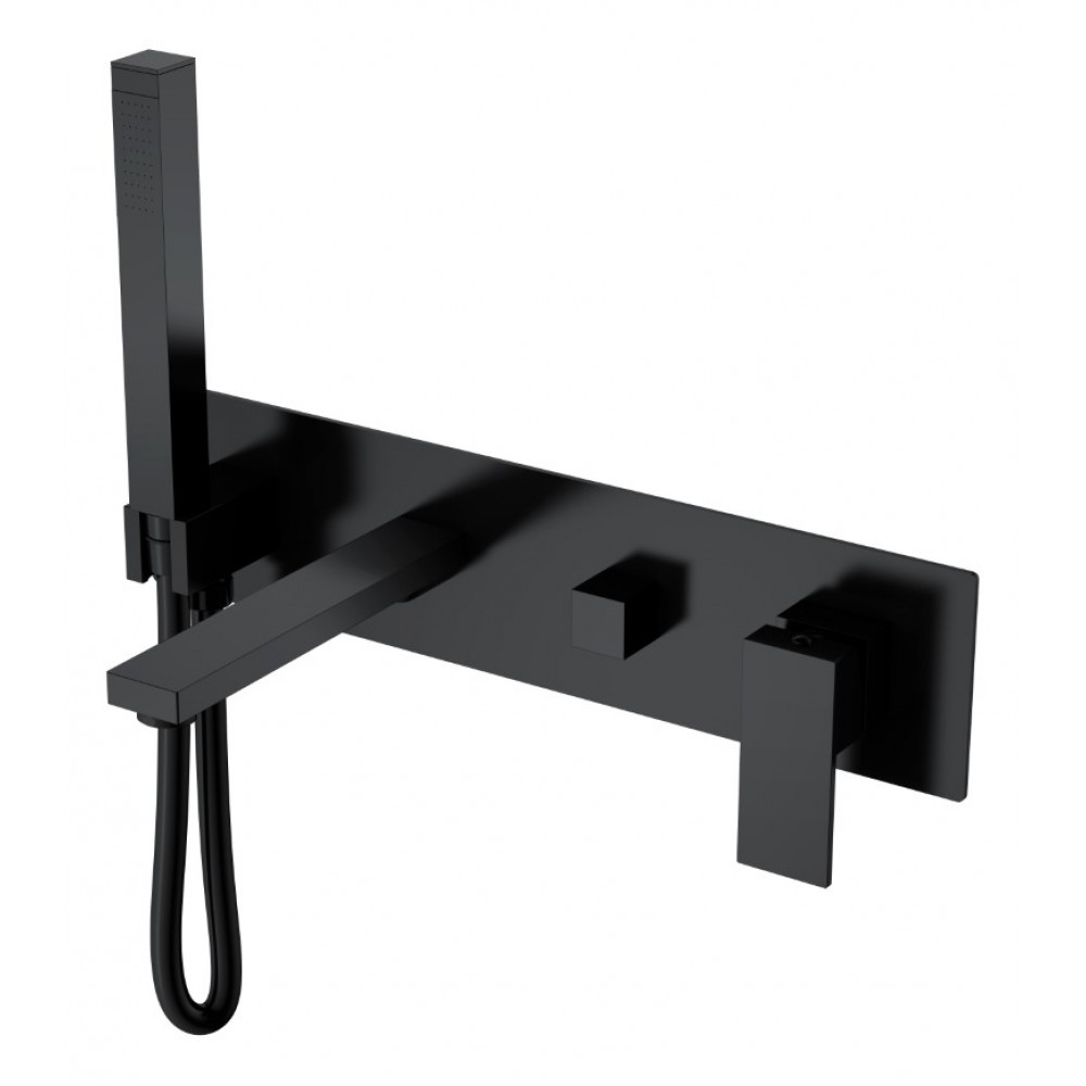 Смеситель для ванны встроенный Qubic Matt Black