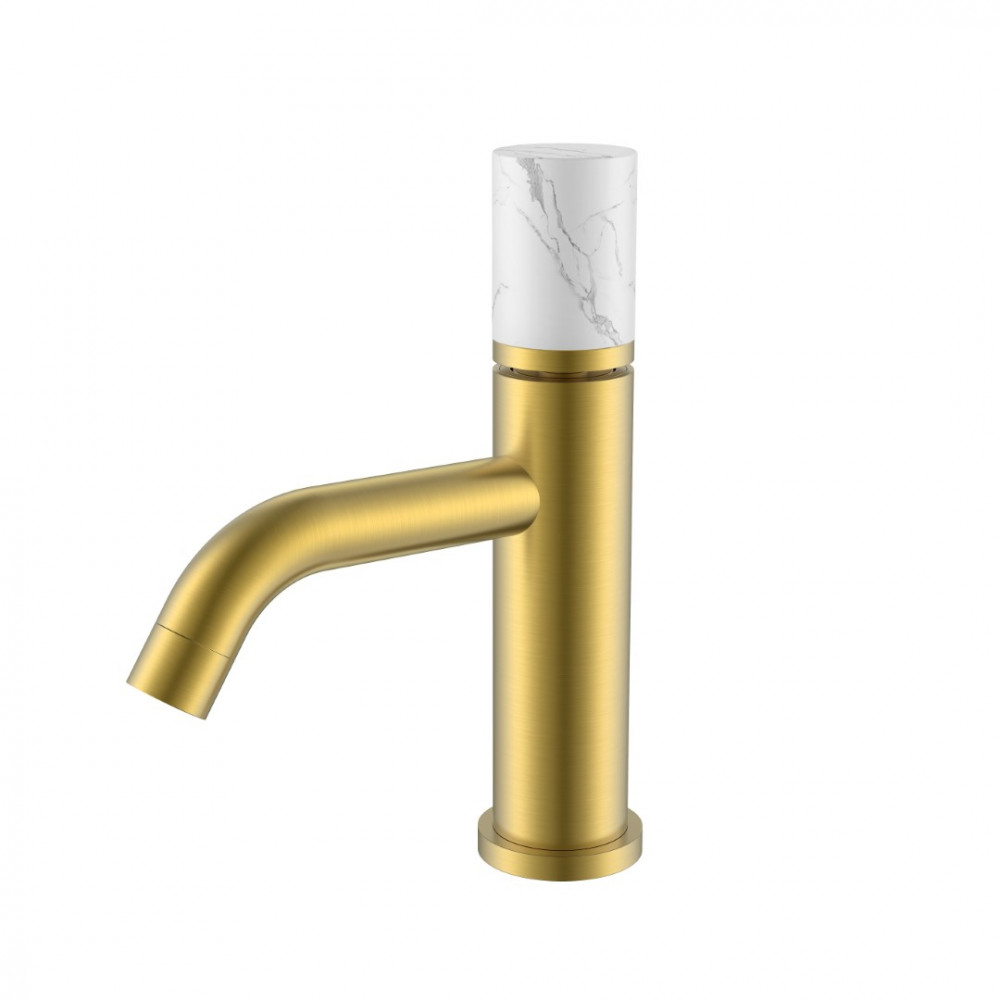 Смеситель STICK для умыв. низ. MATT GOLD MRAMOR WHITE_Комплект