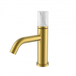 Смеситель STICK для умыв. низ. MATT GOLD MRAMOR WHITE_Комплект
