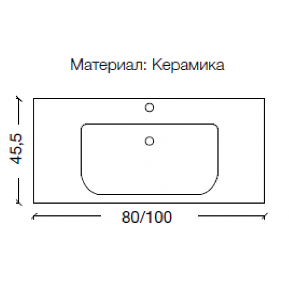 Столешница керамическая моноблок 100*43,5см