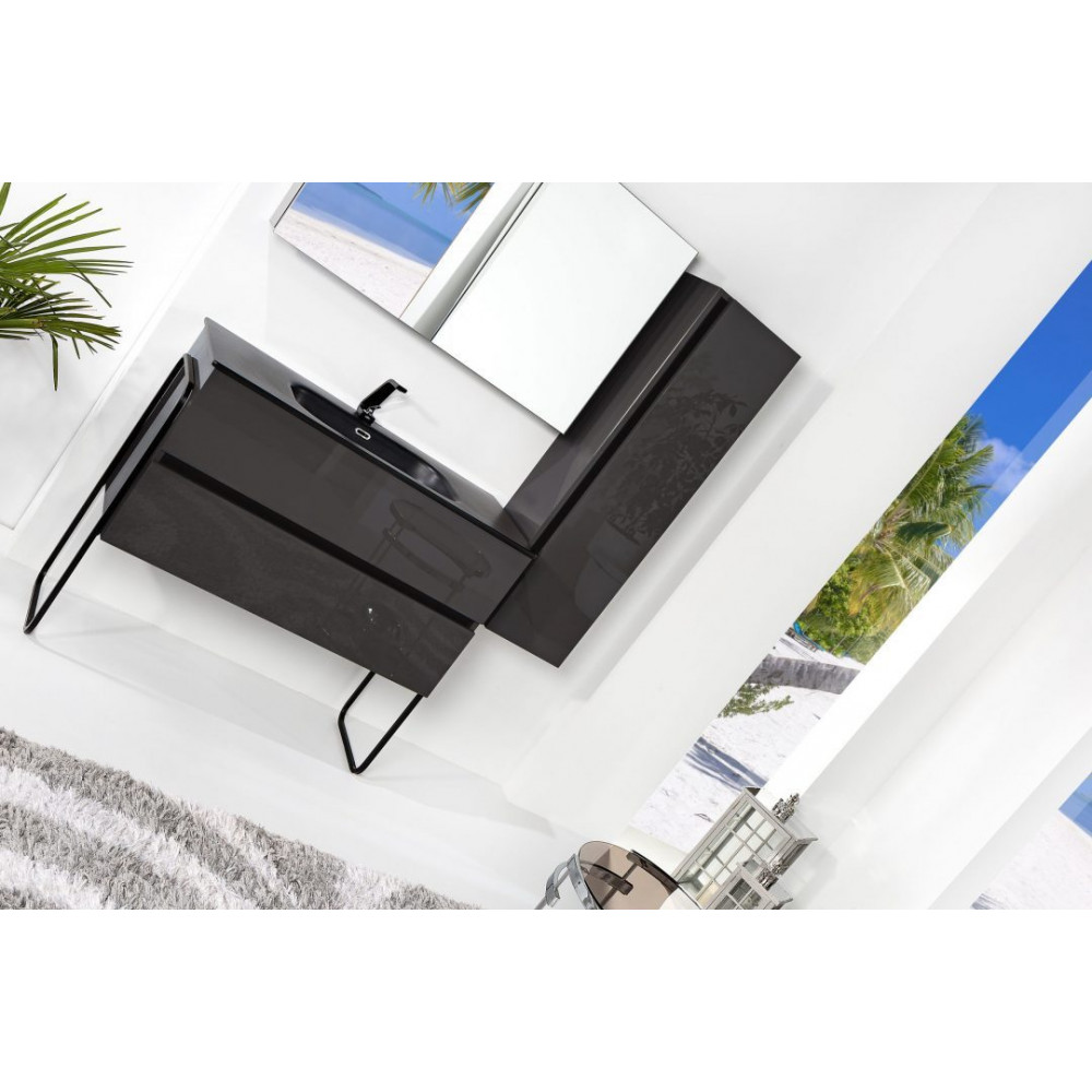Пенал Vallessi 120*35*28,5cm Антрацит глянец