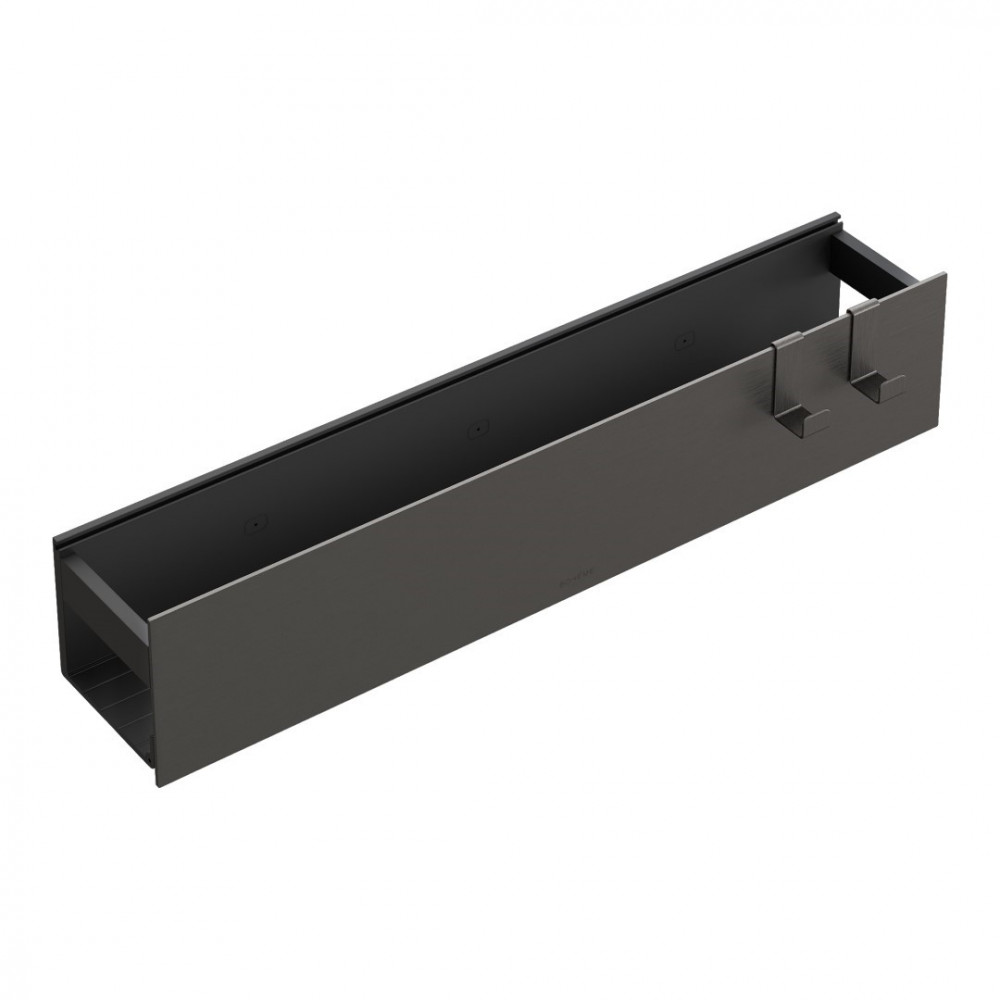 Полка настенная 60см Gun metal + 2 крючка