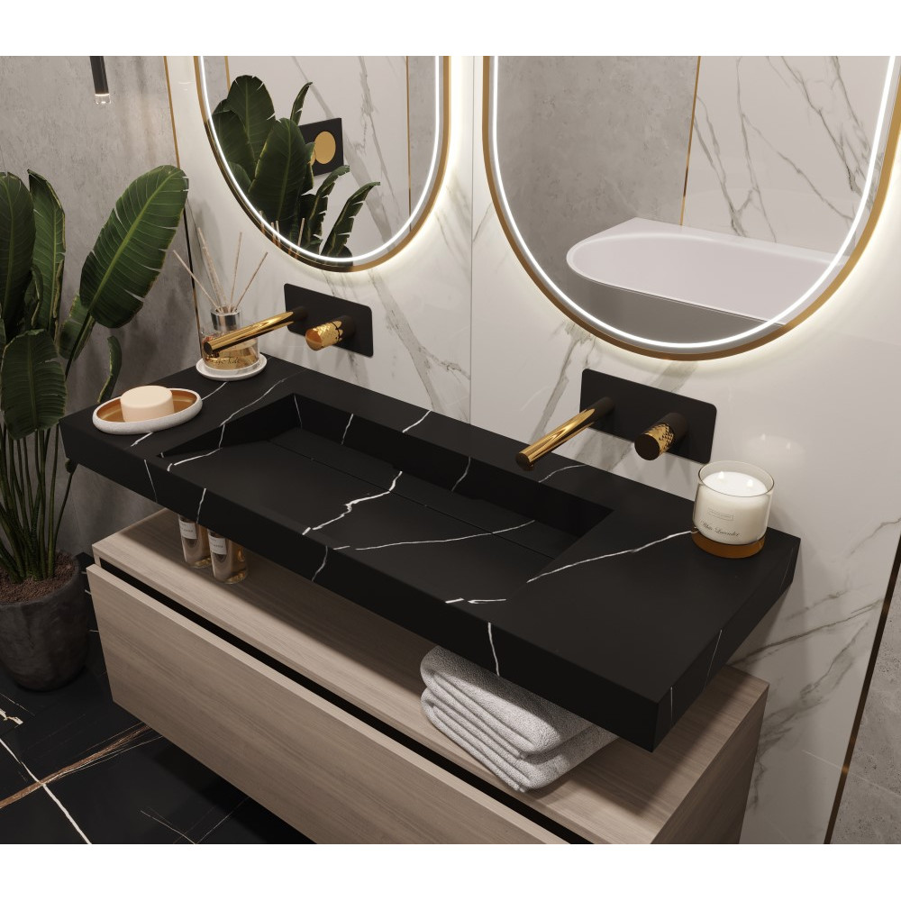 Столешница моноблок FLAT NERO MARQUINA (1210*452*80)