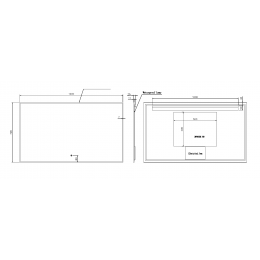 Прямоугольное зеркало , мет. рама, подсв., сенсор, антизапотевание, 120*70 GUN METAL
