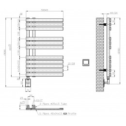 Полотенцесушитель электрический VENTURO MATT WHITE